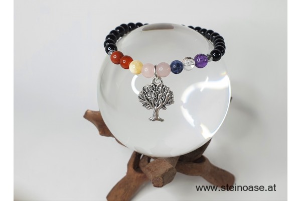 Armband Chakra & SCHÖRL Turmalin & Baum